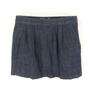 Old Navy Short Pleated‎ Jean Skirt Womens Size 10 Blue Dark Wash Denim Pockets
